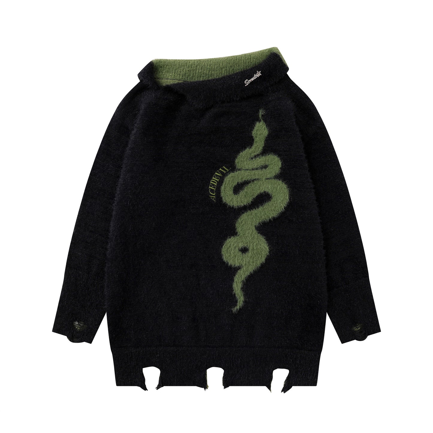 UNIKCOSA UrbanSoul Diagonal Collar Knitwear Pullover 💫