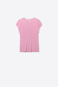 Q2 fine Ribbed Knit Top with sleveless in pink