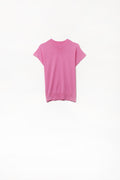 Q2 Fucshia turtleneck sweater with fitted short sleeves
