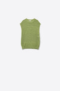 Q2 Green sweater with soft open knit and dropped sleeves