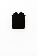 Q2 grid knit sweater in black color