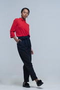 Q2 High waist black pants with belt