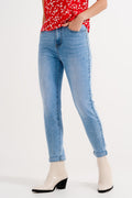 Q2 High waist skinny jeans in light blue