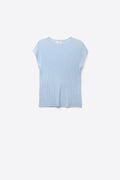 Q2 Light Blue fine Ribbed Knit Top with sleeveless
