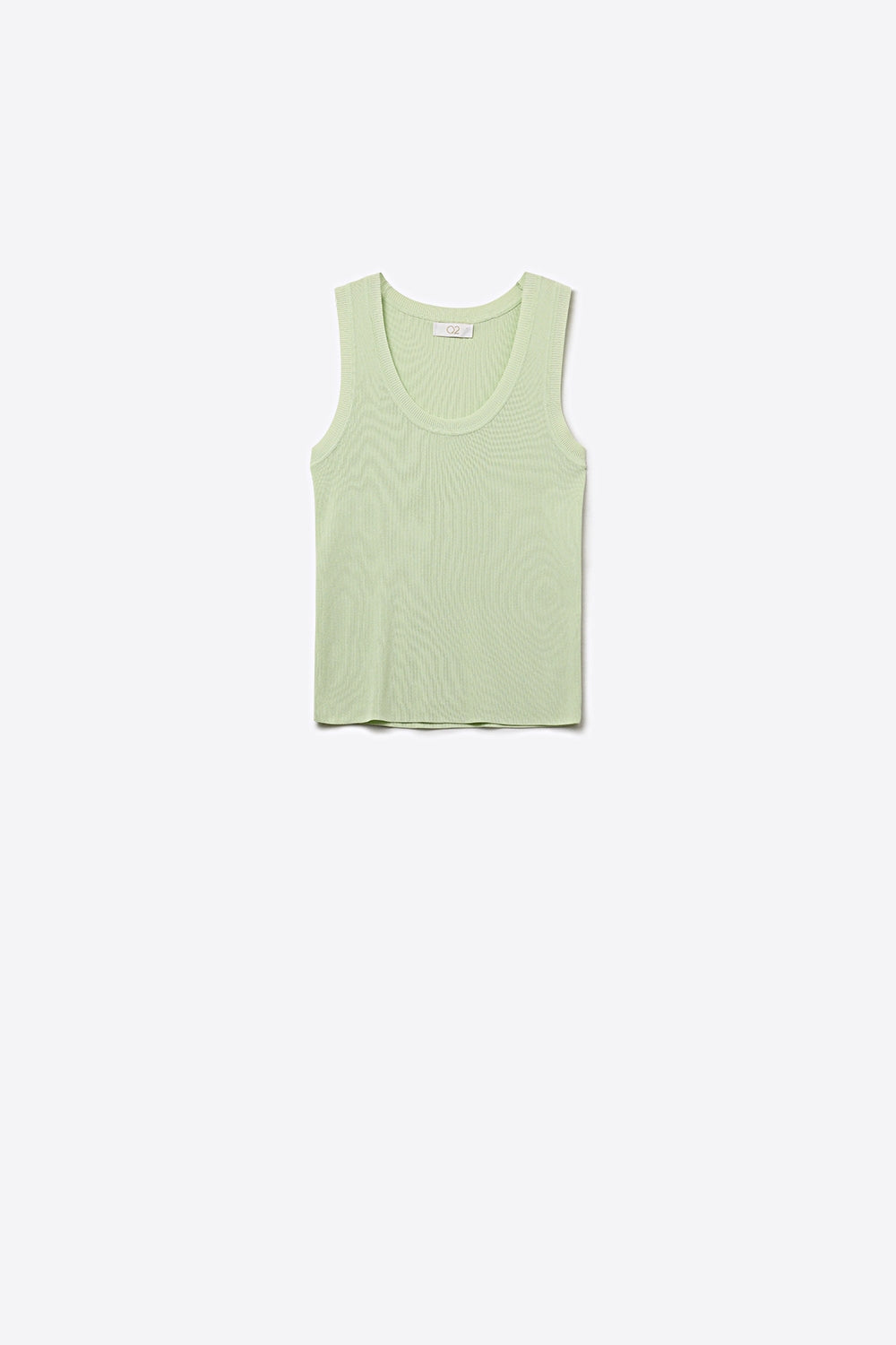 Q2 Light Green Ribbed Knit Tank Top for Layering