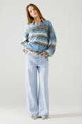 UNIKCOSA light wash wide leg jeans with stretch