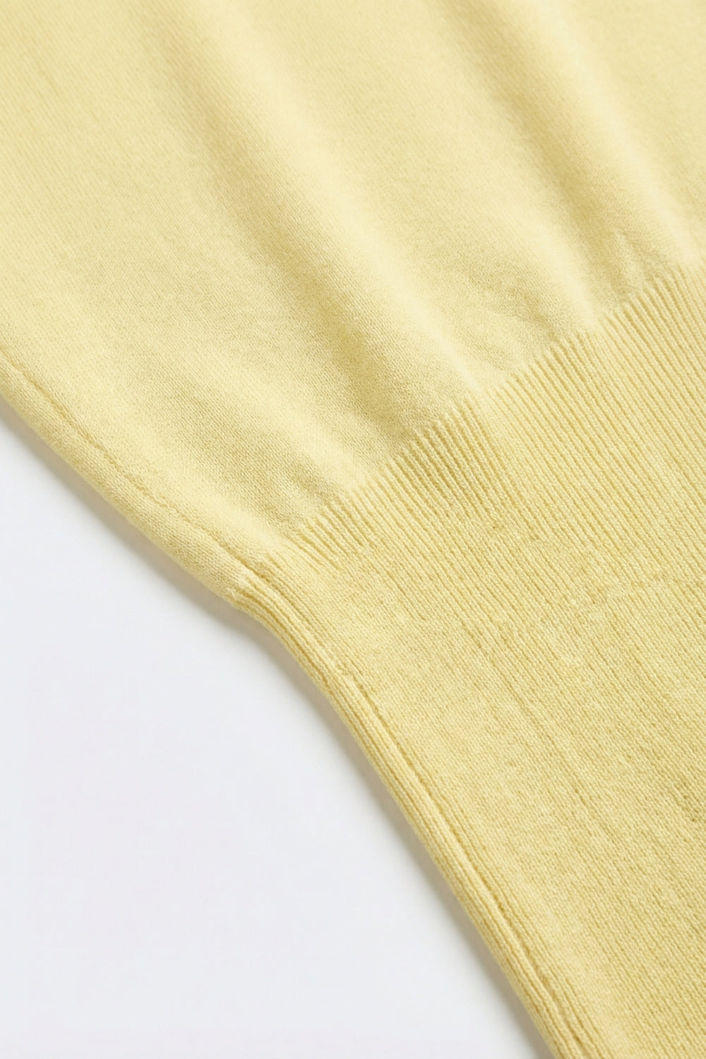 Lightweight Knit sweater with Wide Ribbed Waistband in yellow