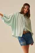 Q2 loose light blue gingham blouse