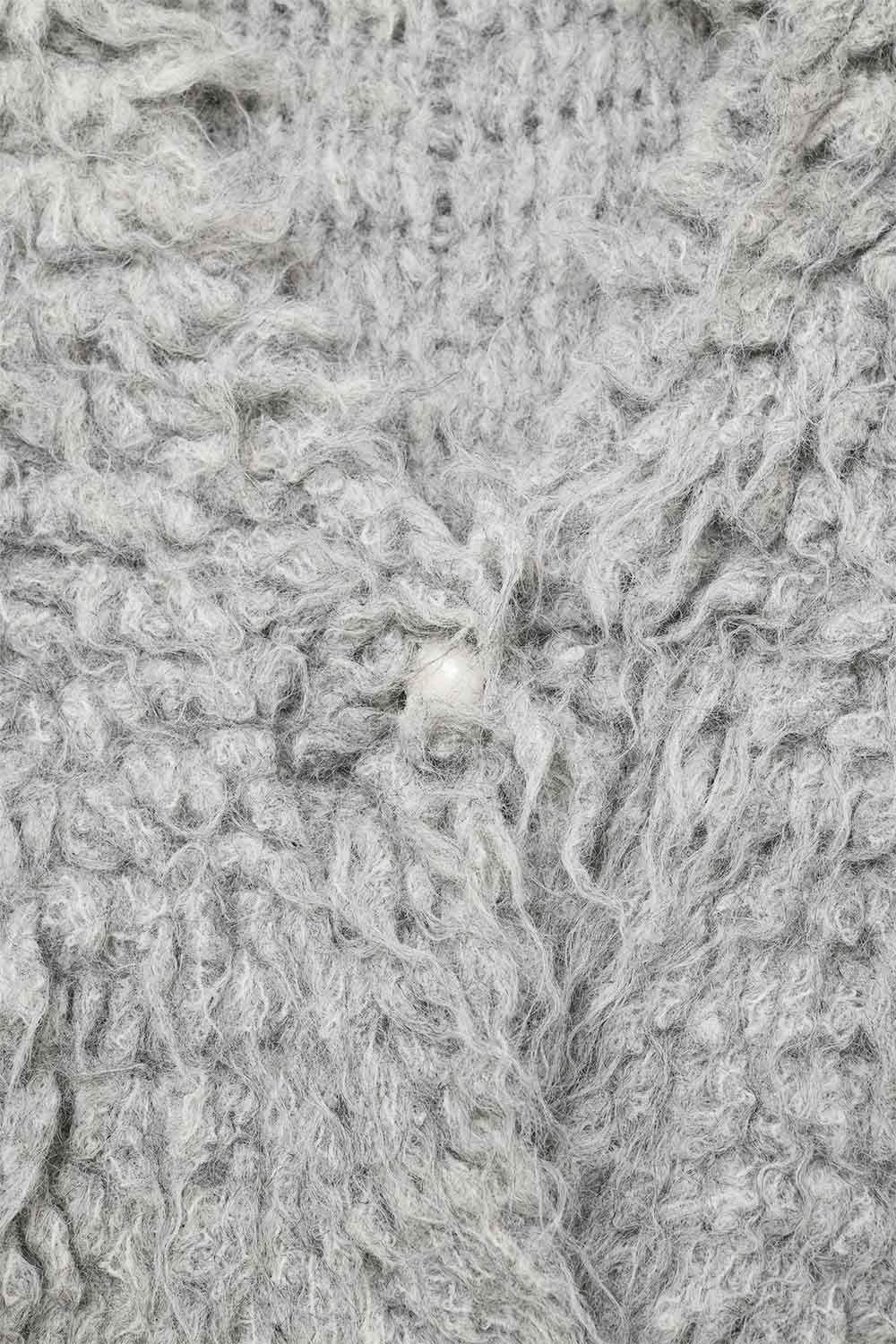 Luxurious vest with grey long-haired texture