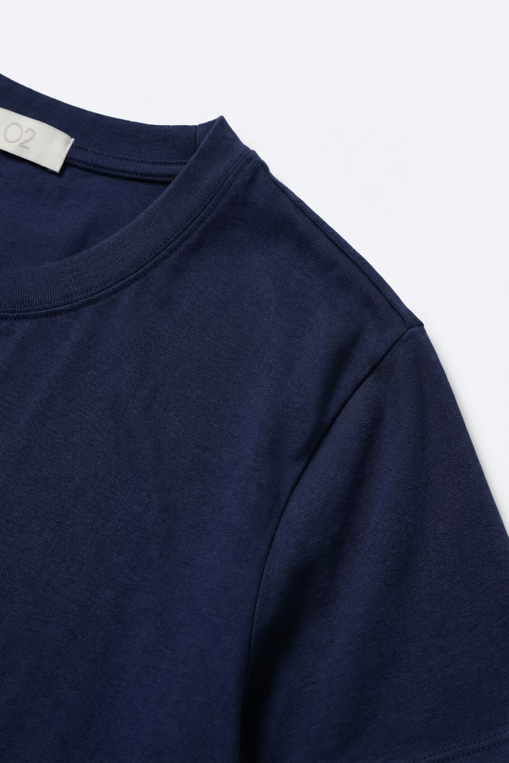 Navy Basic Crew Neck Short Sleeve T-Shirt in Viscose fabric
