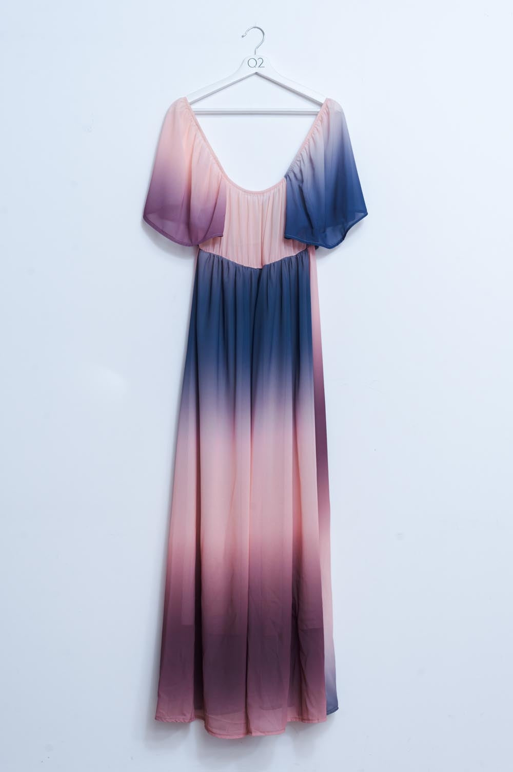 Ombre sweetheart maxi dress in beige