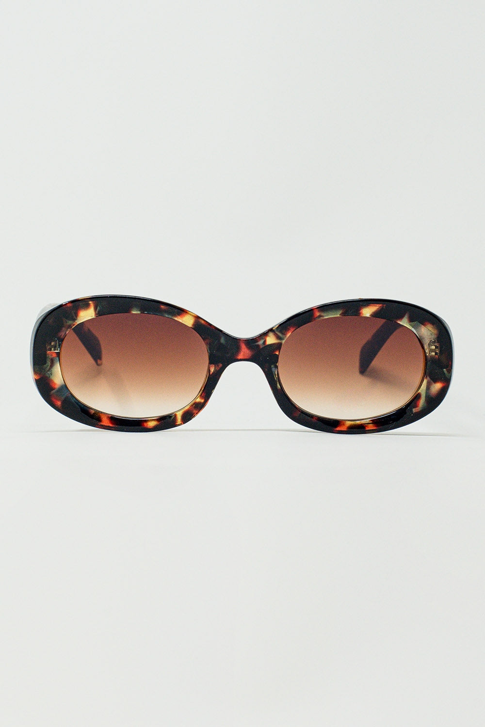 Q2 Oval Shapped Sunglasses in Tortoise Shell