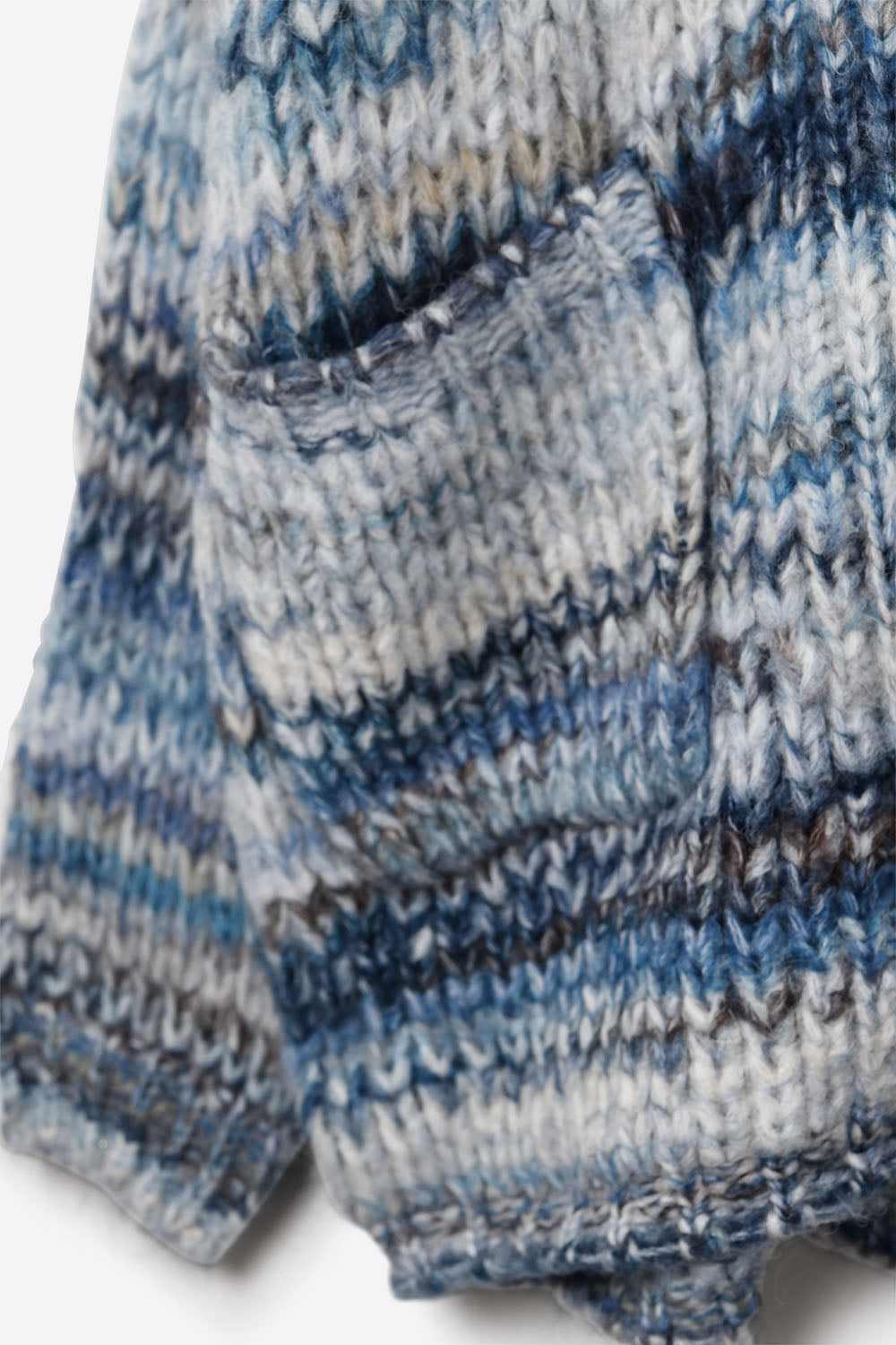 Oversized mottled striped long cardigan with pockets in Blue
