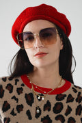 UNIKCOSA Oversized Square Metal Sunglasses In Blue Gradient Lens