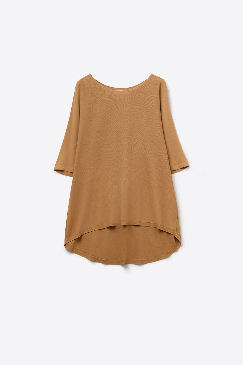 Q2 Oversized Sweater in Camel with Elbow- Length Sleeves