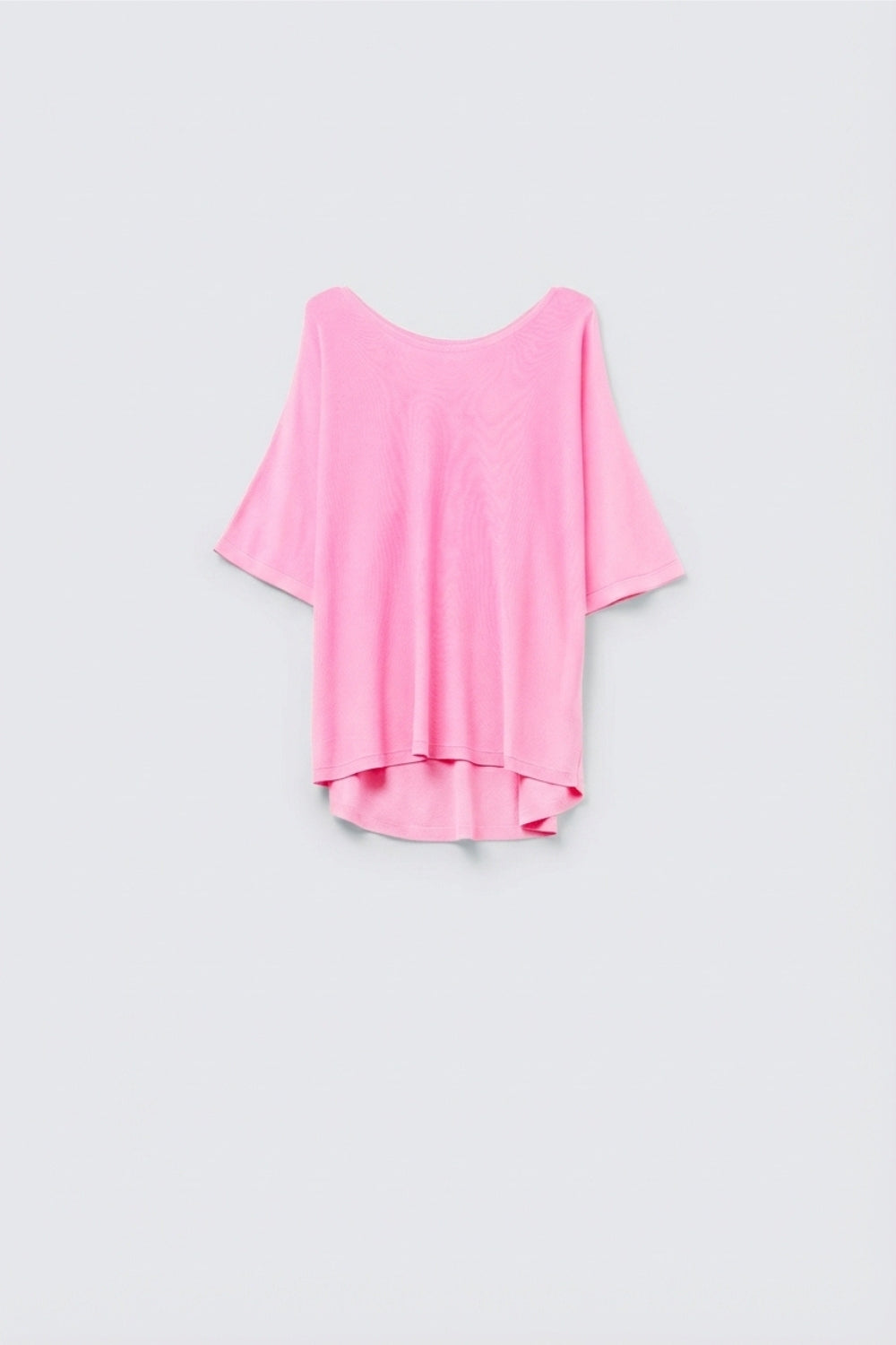 Q2 Oversized sweater in fuchsia with Elbow-Length Sleeves