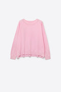 Q2 Pink knit sweater with mesh collar detail