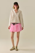 UNIKCOSA Pink poplin balloon miniskirt
