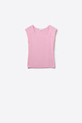 Q2 Pink Ribbed Knit Scoop Neck Tank Top