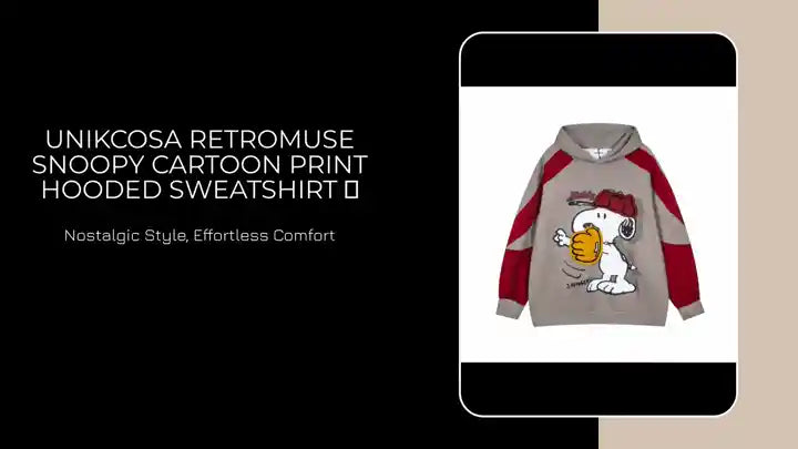 UNIKCOSA RetroMuse Snoopy Cartoon Print Hooded Sweatshirt 💫 by@Outfy