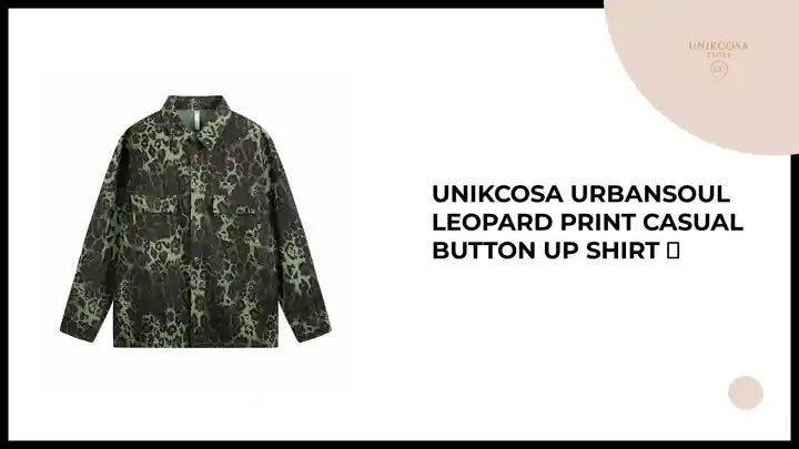 UNIKCOSA UrbanSoul Leopard Print Casual Button Up Shirt 💫 by@Outfy