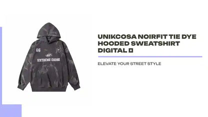 UNIKCOSA NoirFit Tie Dye Hooded Sweatshirt Digital 💫 by@Outfy