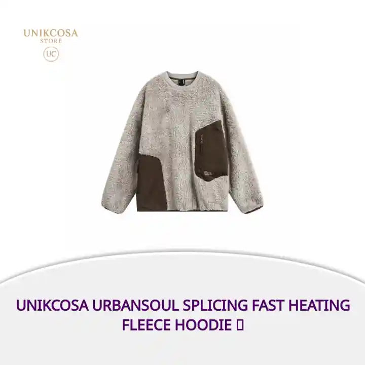 UNIKCOSA UrbanSoul Splicing Fast Heating Fleece Hoodie 🔥 by@Outfy