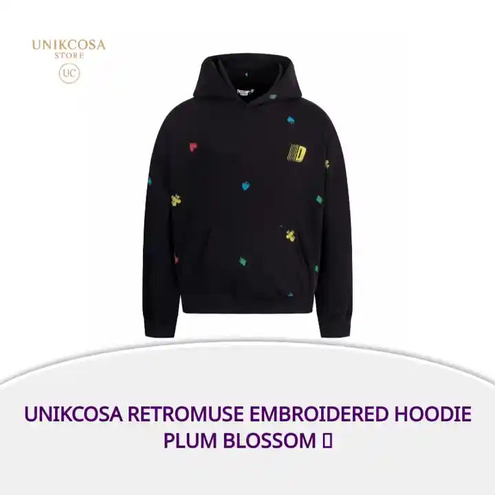UNIKCOSA RetroMuse Embroidered Hoodie Plum Blossom 🌸 by@Outfy
