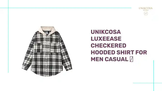 UNIKCOSA LuxeEase Checkered Hooded Shirt For Men Casual 💫 by@Outfy