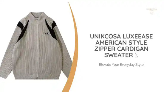 UNIKCOSA LuxeEase American Style Zipper Cardigan Sweater 💫 by@Outfy