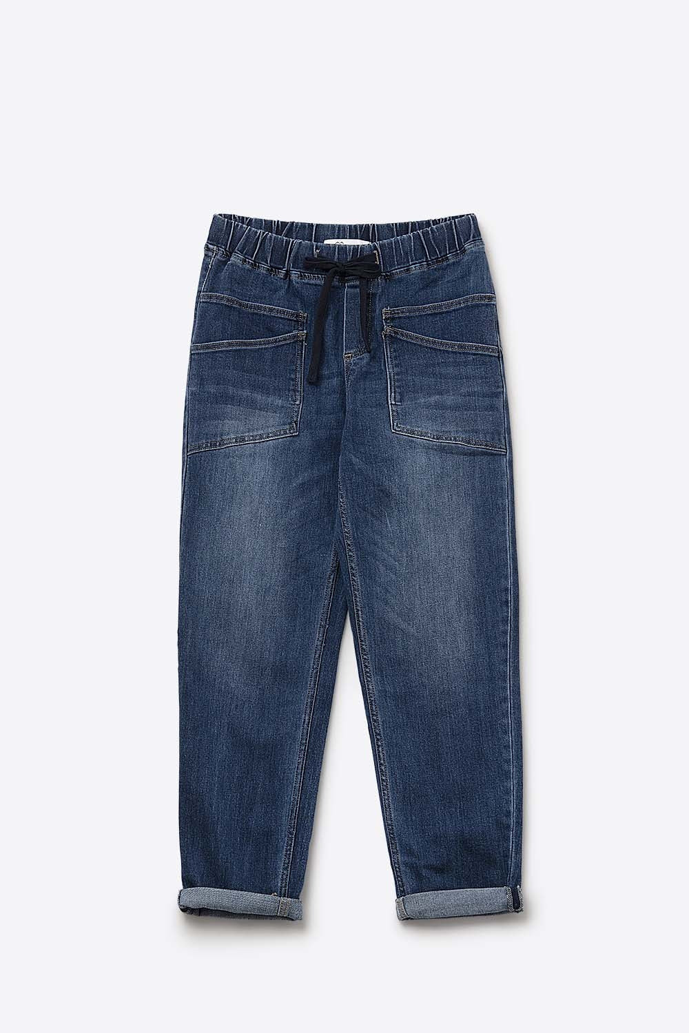 Relaxed fit Jeans with front pockets and a tie at the waist