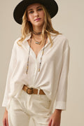 Q2 relaxed fit Shirt long Sleeves in white