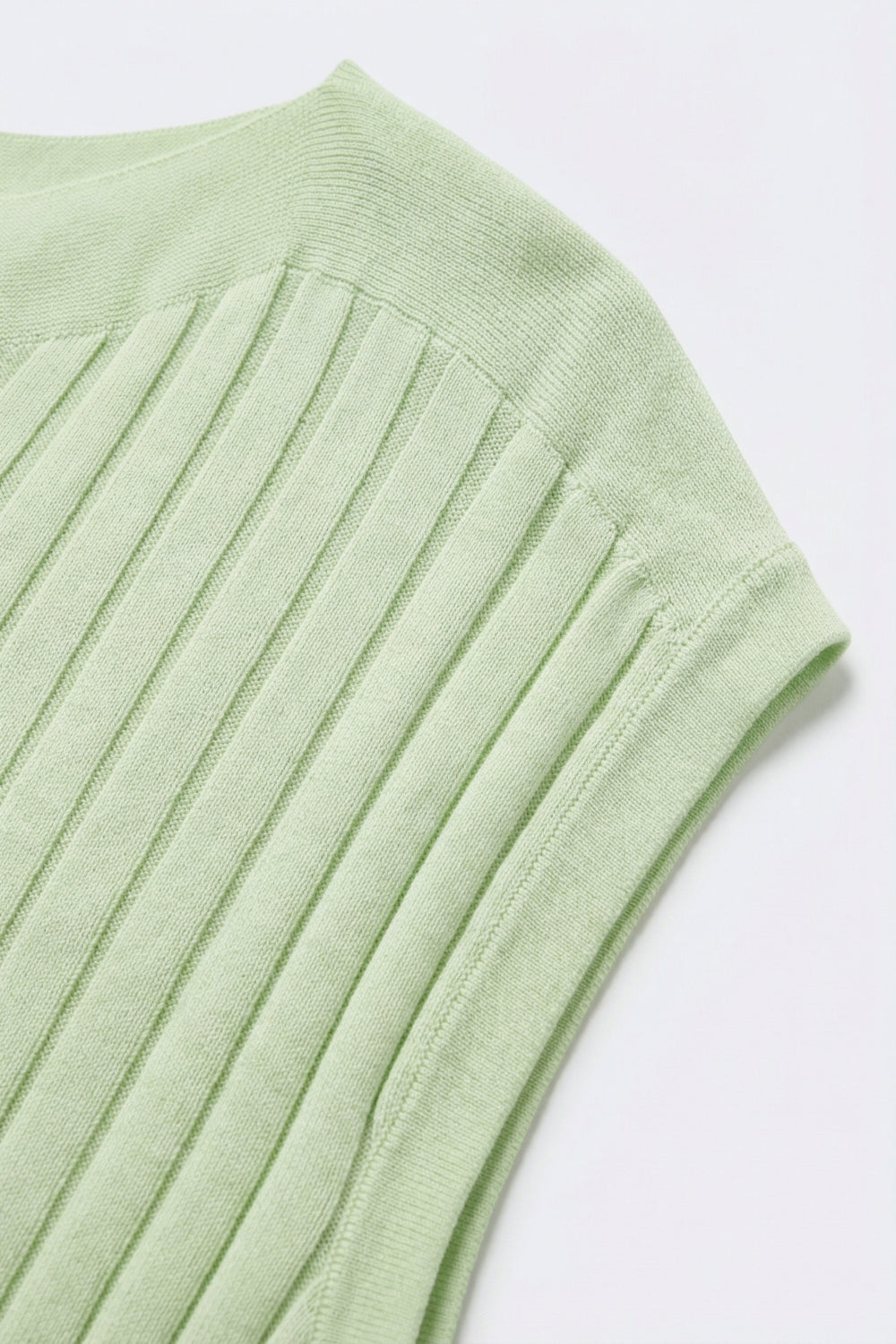 Ribbed Knit Relaxed Fit sweater in mint green
