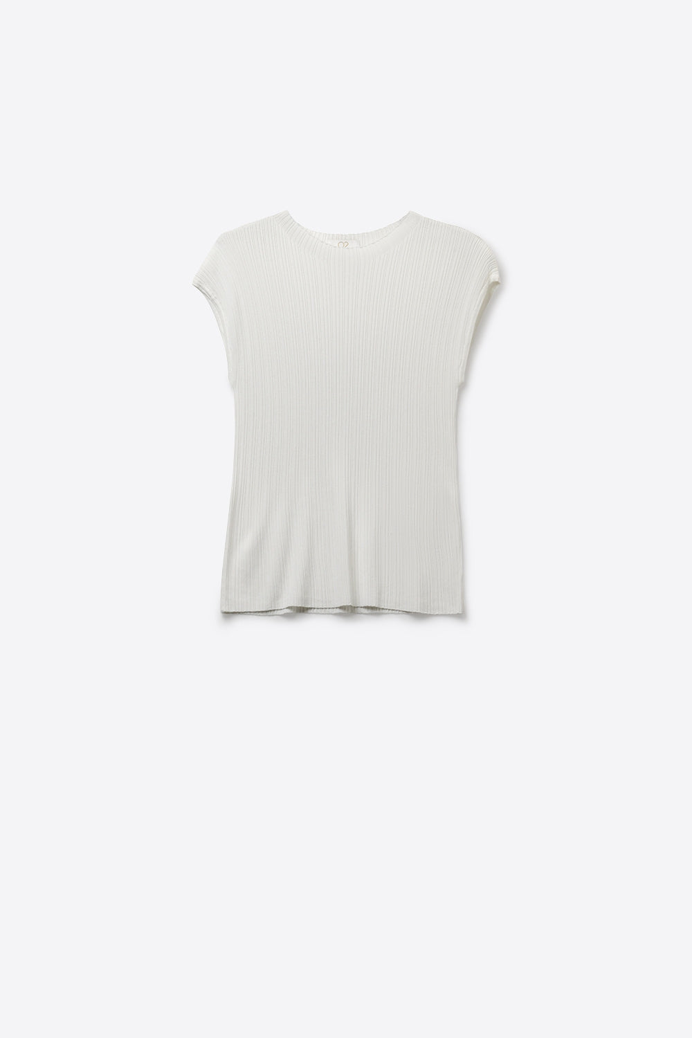 Q2 Ribbed Knit Slim Fit Sleeveless sweater in white