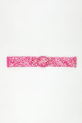 Q2 Round Buckle Braided Belt in Pink
