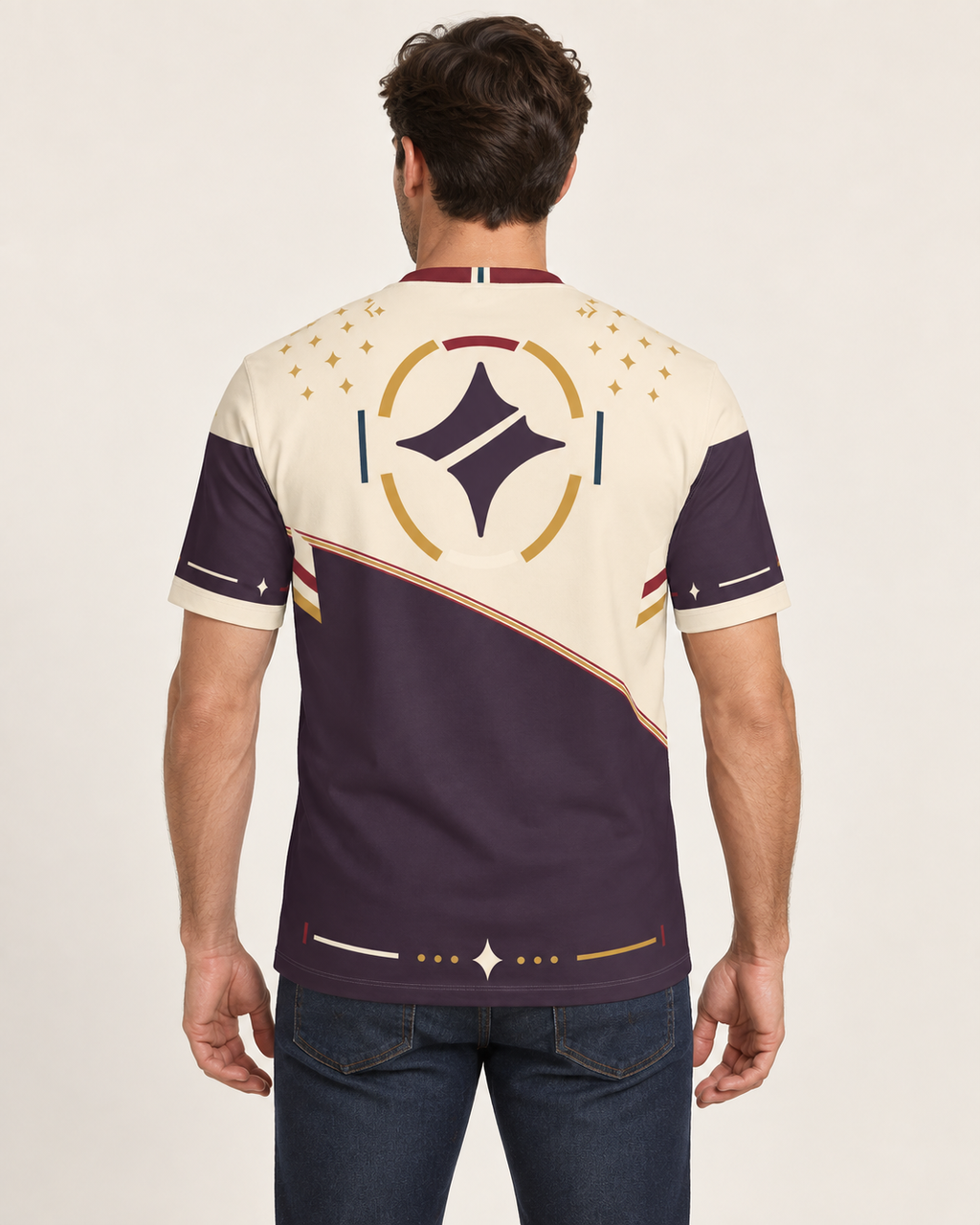 Royal Traverse Regular-Fit Cotton T-Shirt — back view, AI-generated styling illustration