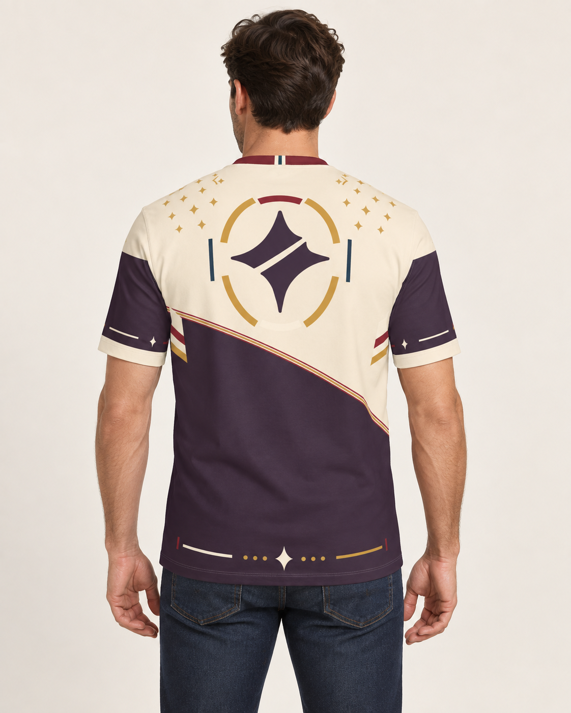 Royal Traverse Regular-Fit Cotton T-Shirt — back view, AI-generated styling illustration
