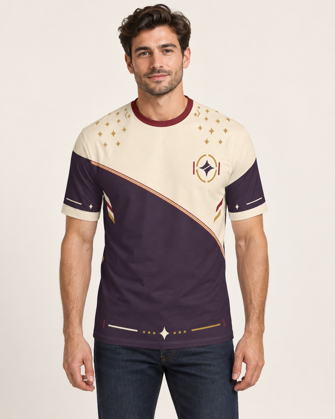 Royal Traverse Regular-Fit Cotton T-Shirt — front view, AI-generated styling illustration