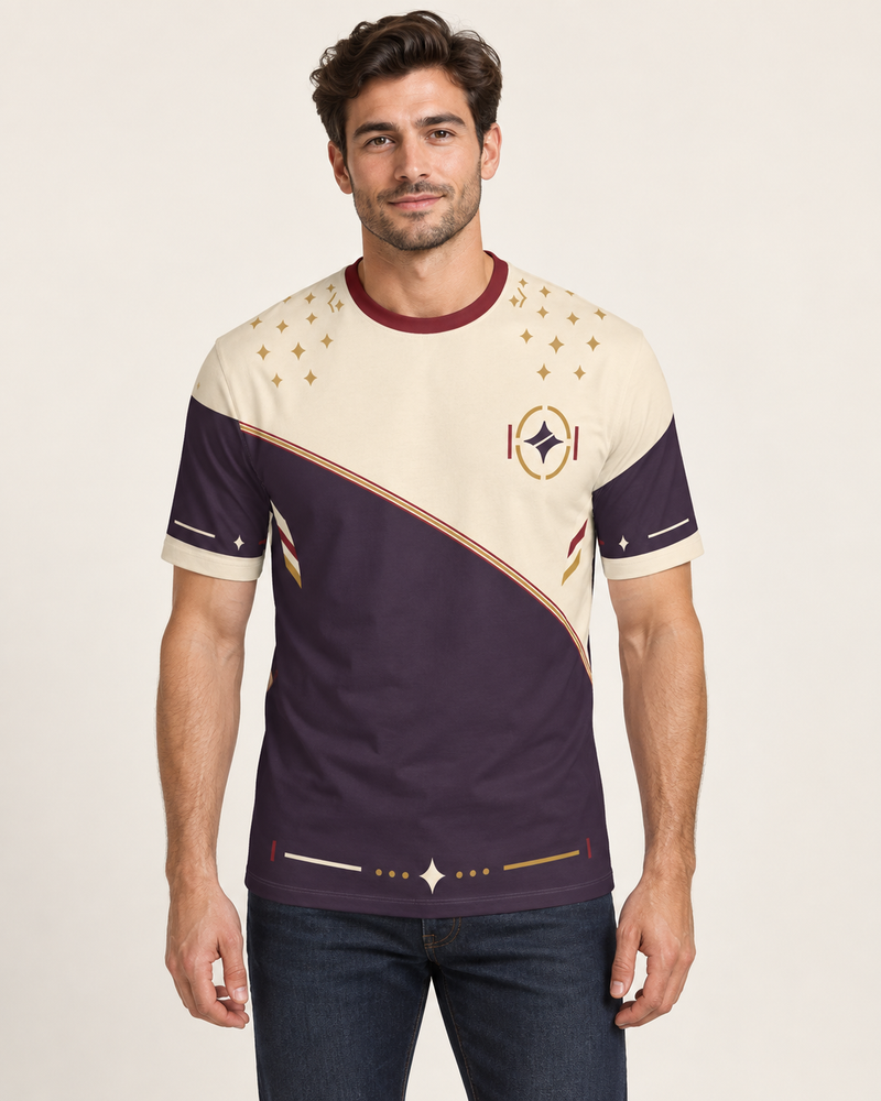 Royal Traverse Regular-Fit Cotton T-Shirt — front view, AI-generated styling illustration