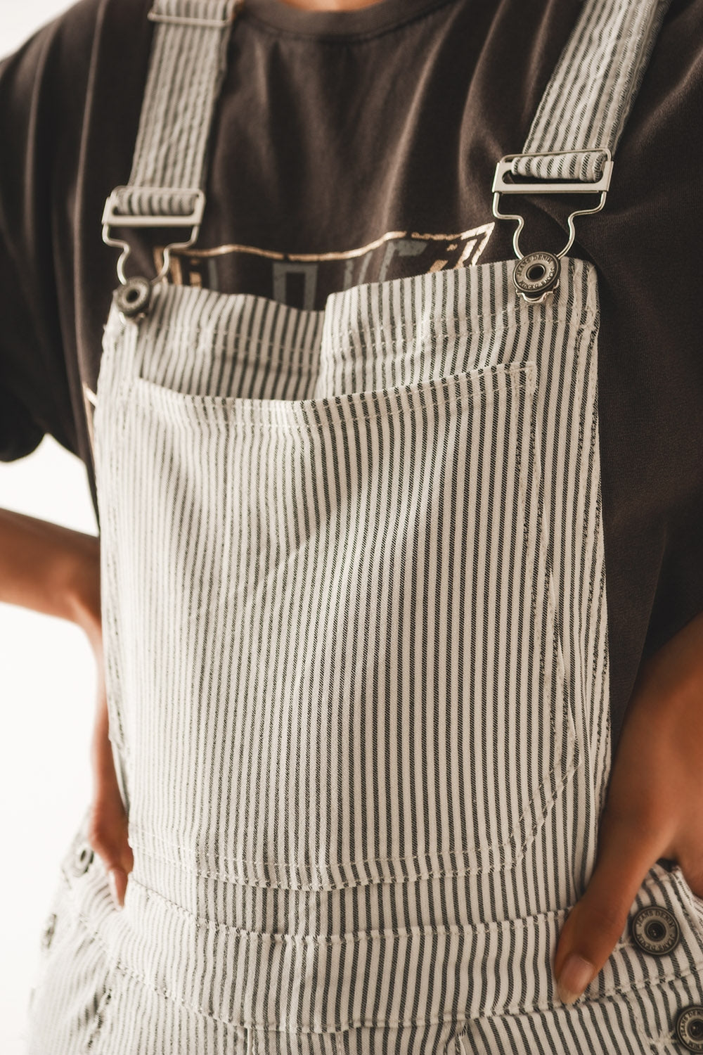 Salopette jumpsuit in grey stripes