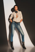 Q2 Skinny jeans in distressed blue
