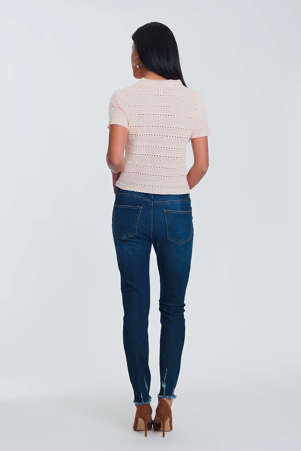 Skinny Regular Waist Jeans in Light Denim