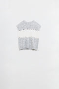 Sleeveless grey sweater with sequin detail
