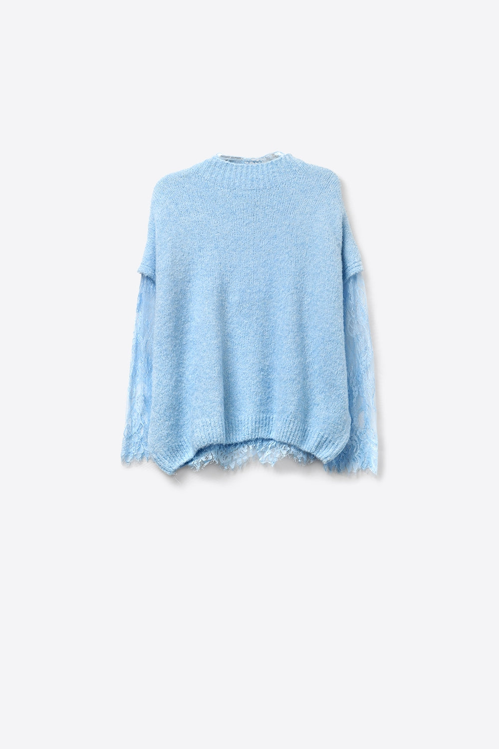 Soft Knit Sleeveless sweater with lace lining in blue color
