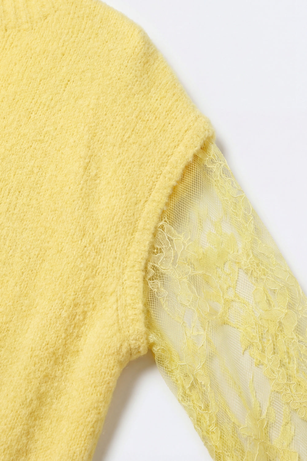 Soft Knit Sleeveless sweater with lace lining in yellow color
