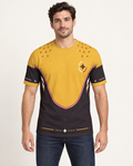 Solar Contour Regular-Fit Cotton T-Shirt — front view, AI-generated styling illustration