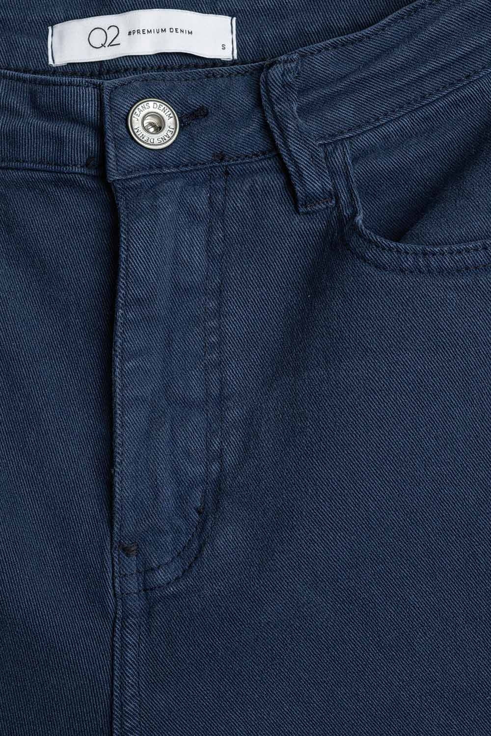 Straight leg Pants with cropped hem in navy