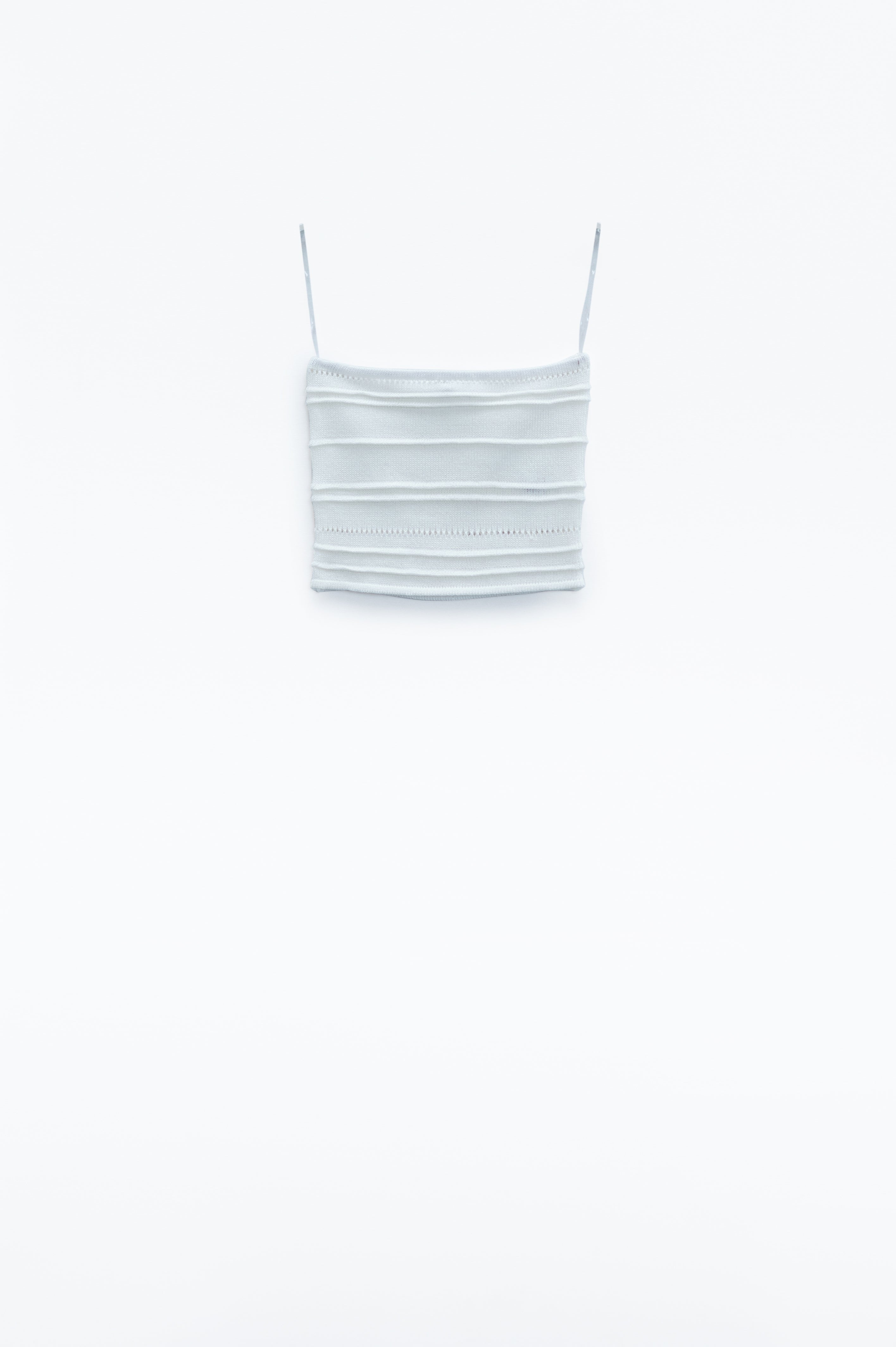 Strapless Knitted bodycon Top In White