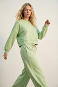UNIKCOSA Super-Soft Knit Jogger Pants in green with Drawstring Waist