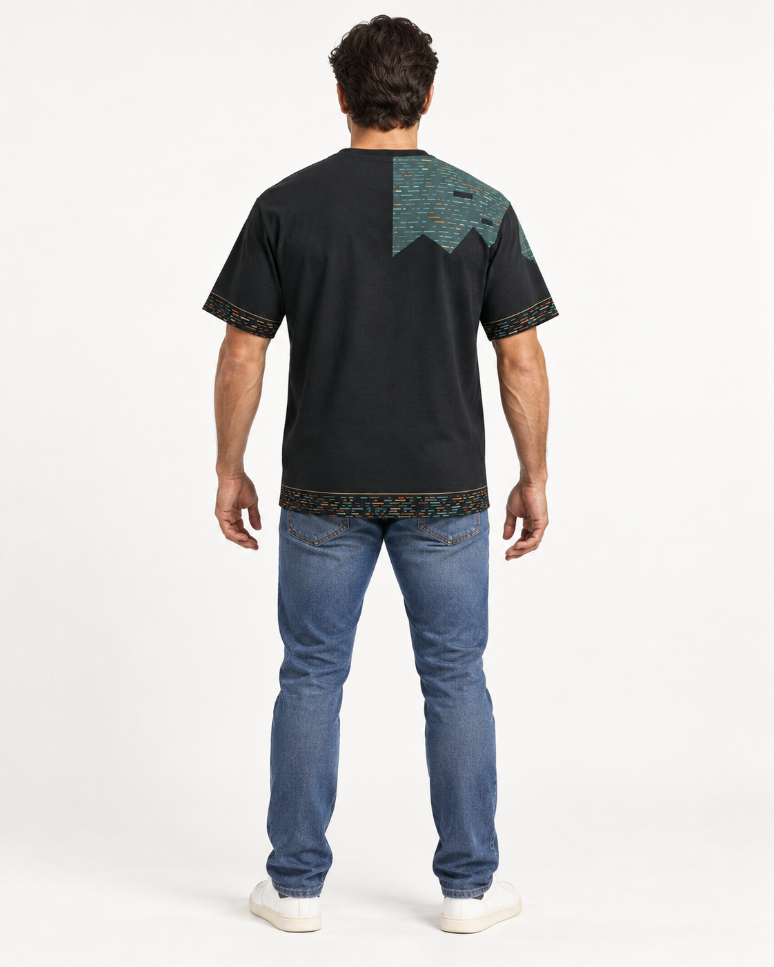 Forest Ledger Reserve boxy cotton T-shirt — back on-model AI styling illustration